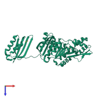 PDB entry 5t41 coloured by chain, top view.