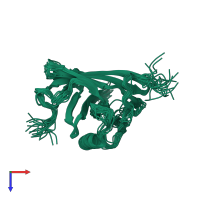 PDB entry 5t43 coloured by chain, ensemble of 20 models, top view.
