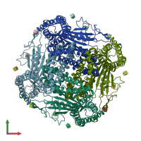 PDB entry 5t4d coloured by chain, front view.