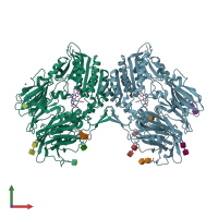 PDB entry 5t4h coloured by chain, front view.
