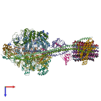 PDB entry 5t4o coloured by chain, top view.