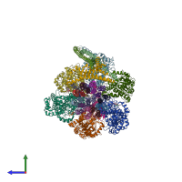 PDB entry 5t4p coloured by chain, side view.