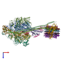 PDB entry 5t4q coloured by chain, top view.