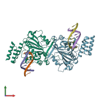 PDB entry 5t5c coloured by chain, front view.