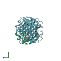 PDB entry 5t5j coloured by chain, side view.
