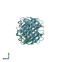 PDB entry 5t5l coloured by chain, side view.