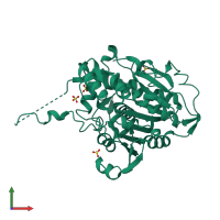 PDB entry 5t6o coloured by chain, front view.