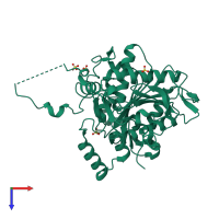 PDB entry 5t6o coloured by chain, top view.