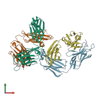 PDB entry 5t6p coloured by chain, front view.