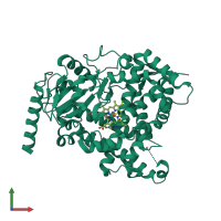 PDB entry 5t6q coloured by chain, front view.