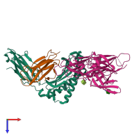 PDB entry 5t6z coloured by chain, top view.