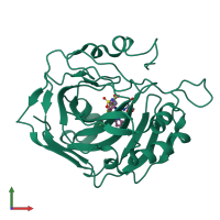 PDB entry 5t74 coloured by chain, front view.