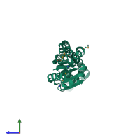 PDB entry 5t76 coloured by chain, side view.