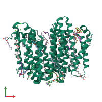 PDB entry 5t77 coloured by chain, front view.