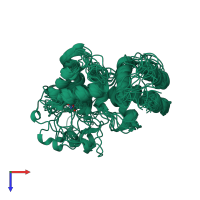 PDB entry 5t7c coloured by chain, ensemble of 10 models, top view.