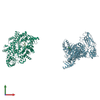 PDB entry 5t7f coloured by chain, front view.