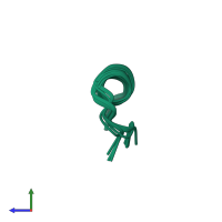 PDB entry 5t7q coloured by chain, ensemble of 20 models, side view.