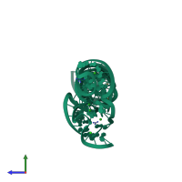 PDB entry 5t83 coloured by chain, side view.