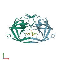 PDB entry 5t8h coloured by chain, front view.