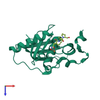 PDB 5t8z coloured by chain and viewed from the top.