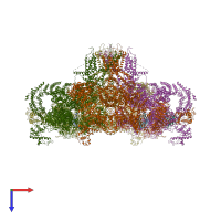 PDB entry 5t9v coloured by chain, top view.