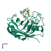 PDB entry 5ta2 coloured by chain, top view.