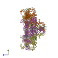 PDB entry 5ta3 coloured by chain, side view.