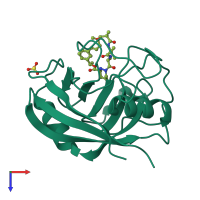 PDB entry 5ta4 coloured by chain, top view.