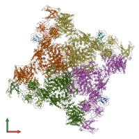 PDB entry 5taq coloured by chain, front view.