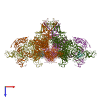 PDB entry 5tau coloured by chain, top view.