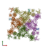 PDB entry 5tav coloured by chain, front view.