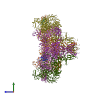 PDB entry 5tav coloured by chain, side view.
