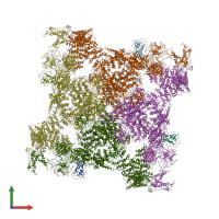 PDB entry 5tax coloured by chain, front view.