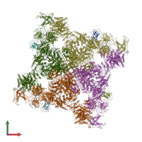 PDB entry 5tb0 coloured by chain, front view.