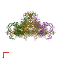 PDB entry 5tb0 coloured by chain, top view.