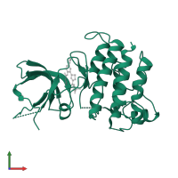 Tyrosine-protein kinase Mer in PDB entry 5td2, assembly 1, front view.