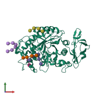 PDB entry 5td4 coloured by chain, front view.