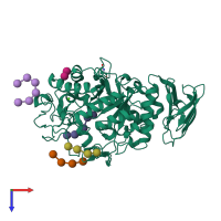 PDB entry 5td4 coloured by chain, top view.
