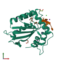 PDB entry 5td5 coloured by chain, front view.