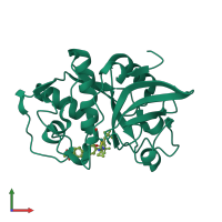 PDB entry 5tdi coloured by chain, front view.