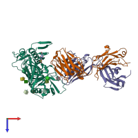 PDB entry 5te6 coloured by chain, top view.