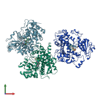 PDB entry 5te8 coloured by chain, front view.