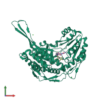 PDB entry 5tei coloured by chain, front view.