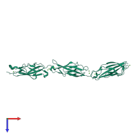 PDB entry 5tfk coloured by chain, top view.