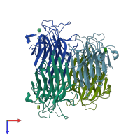 PDB entry 5tg3 coloured by chain, top view.