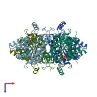 PDB entry 5tgd coloured by chain, top view.