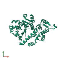 PDB entry 5thl coloured by chain, front view.