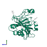 Carbonic anhydrase 2 in PDB entry 5thn, assembly 1, side view.