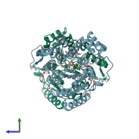 PDB entry 5ths coloured by chain, side view.
