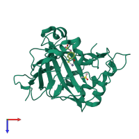 PDB entry 5ti0 coloured by chain, top view.